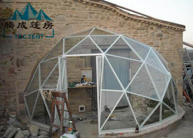 쉬운 조립된 지오데식 돔 온실 선택할 수 있는 크기 연약한 PVC 벽 &amp; 유리벽